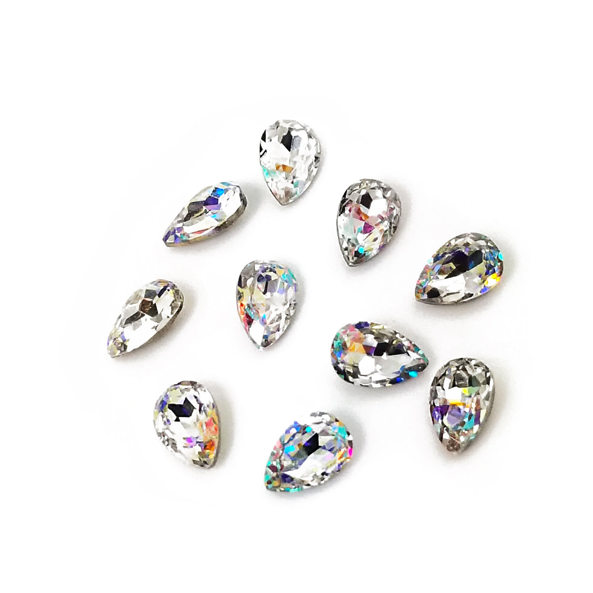 Genuine Crystal Rhinestones - Teardrop Point AB 4x6mm