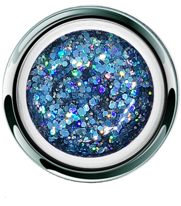 Blue Crush Glitter Gel - Akzentz Gel Play UV/LED