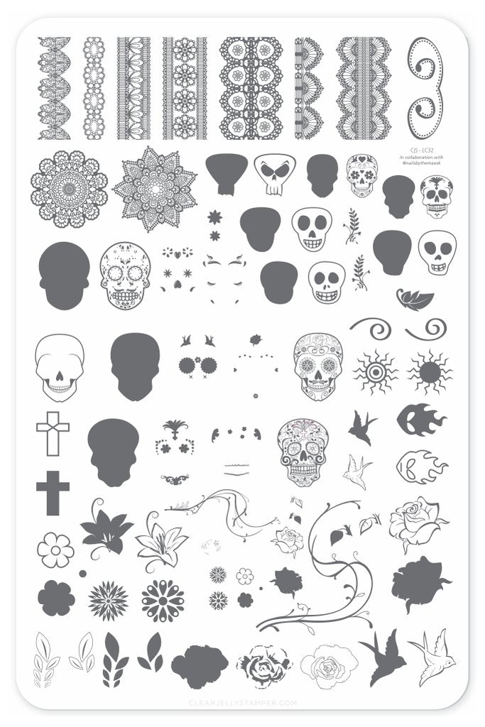 Dark Eyes (CjS LC-32)  - Clear Jelly Stamping Plate Main image