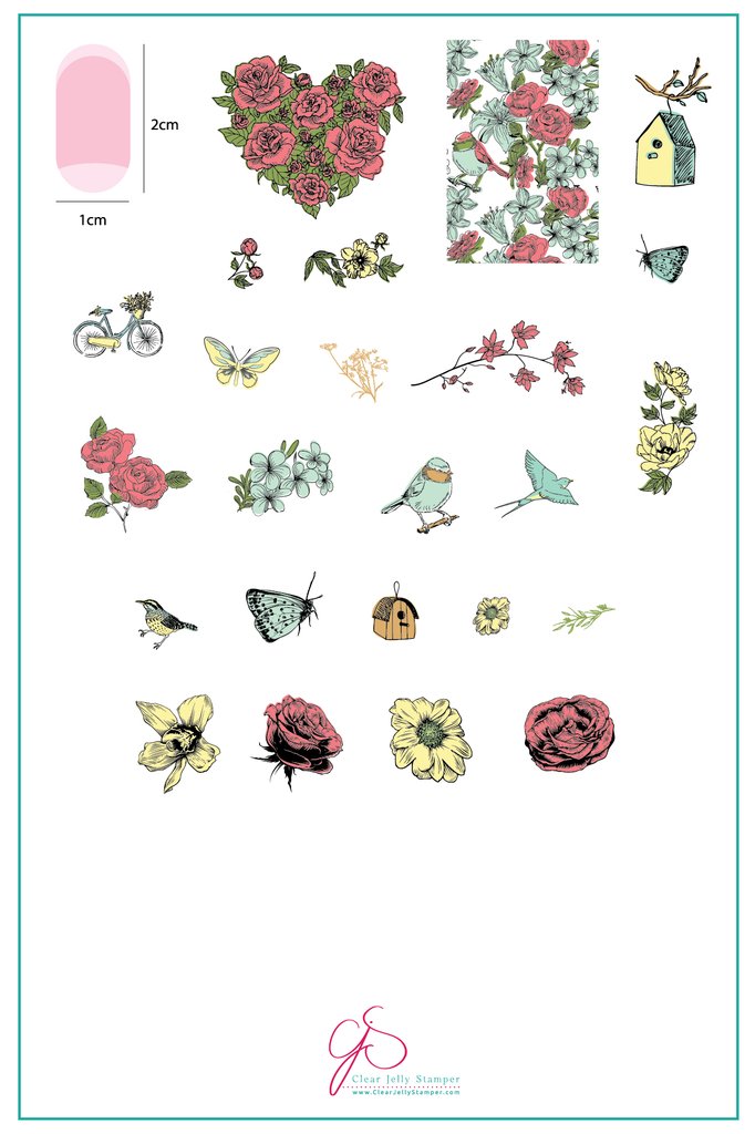 Delicate Garden (CjS-58) - Clear Jelly Stamping Plate Main image