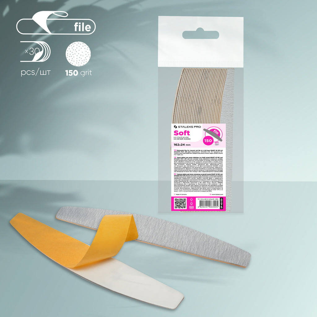 ZEBRA Smart Nail File Half Moon / Crescent Refills - Fits Expert 40 Metal Files - 30 pieces