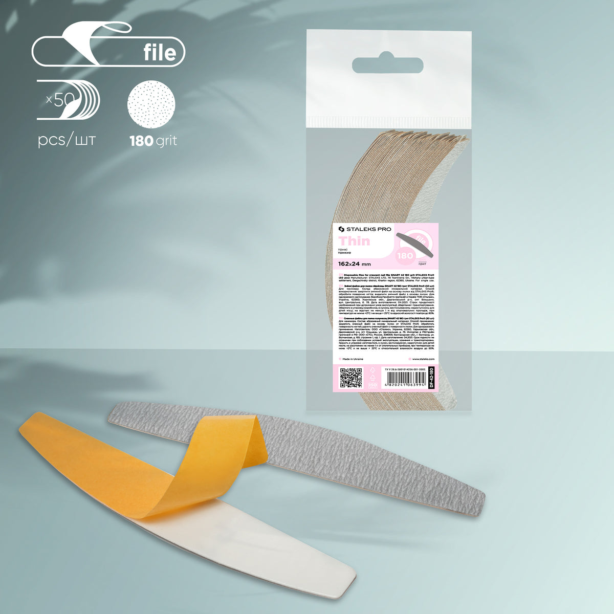 ZEBRA Nail File Half Moon / Crescent Refills - Fits Expert 40 Metal Files - 50 pieces