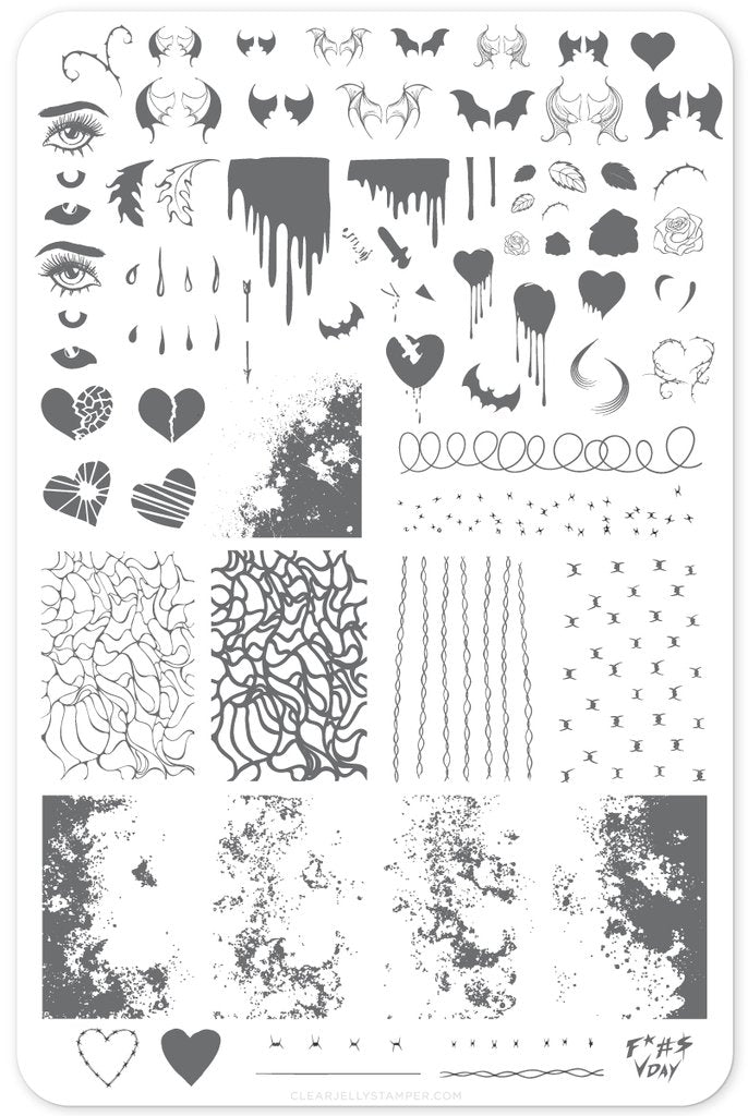 Dark Heart (CjS V-14) - Clear Jelly Stamping Plate Secondary image