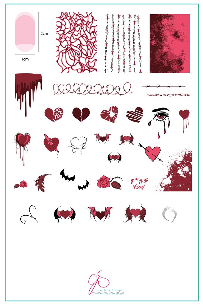 Dark Heart (CjS V-14) - Clear Jelly Stamping Plate Main image