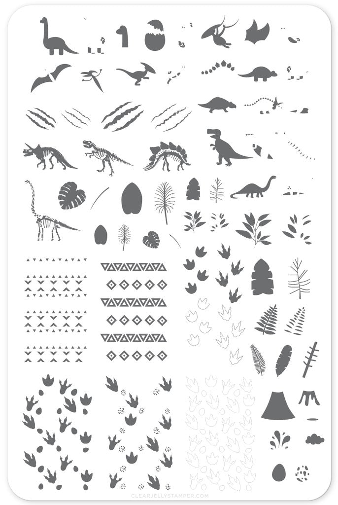Dino Friends (CjS LC-35)- Clear Jelly Stamping Plate Main image
