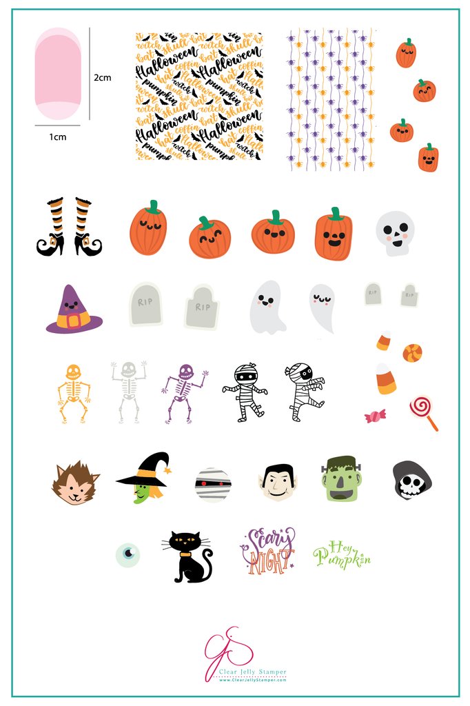 Dancing Skeletons (CjS H-23) - Clear Jelly Stamping Plate Main image