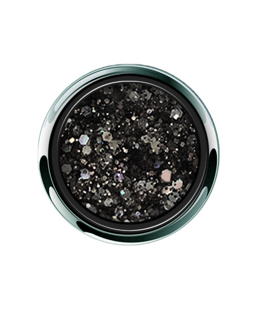 Aurora Onyx Black Glitter Gel - Options UV/LED