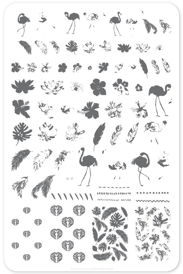 Fabulous Flamingo (CjS-57) - Clear Jelly Stamping Plate