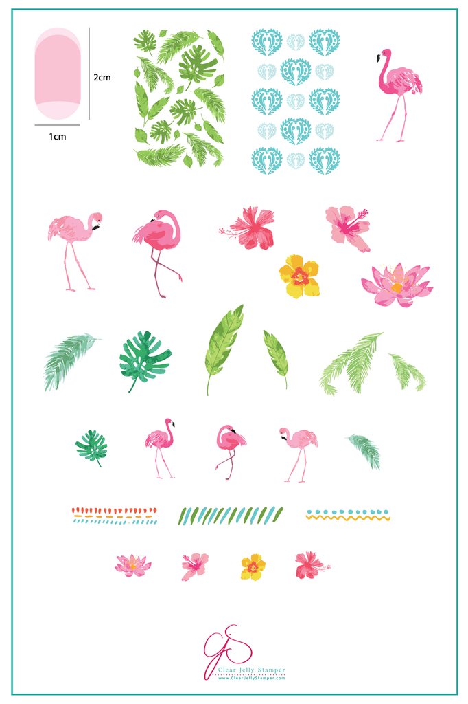 Fabulous Flamingo (CjS-57) - Clear Jelly Stamping Plate