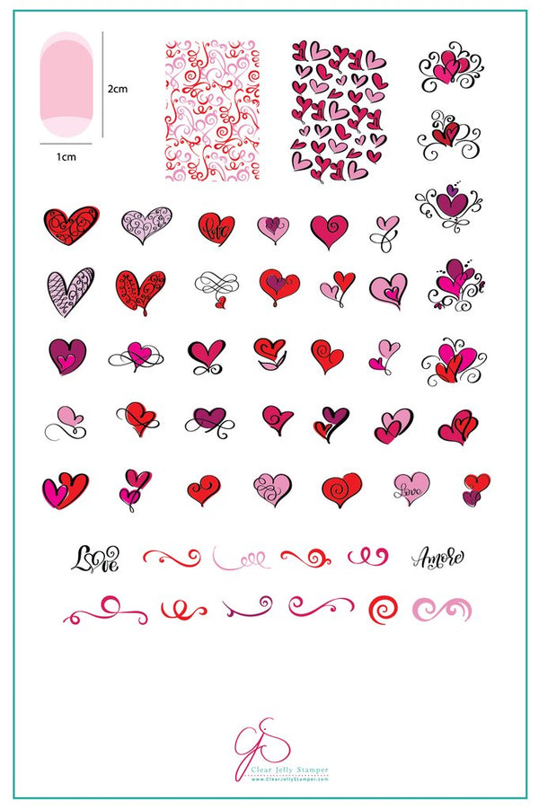 Flirty Flourish (CjS V-11) - Clear Jelly Stamping Plate