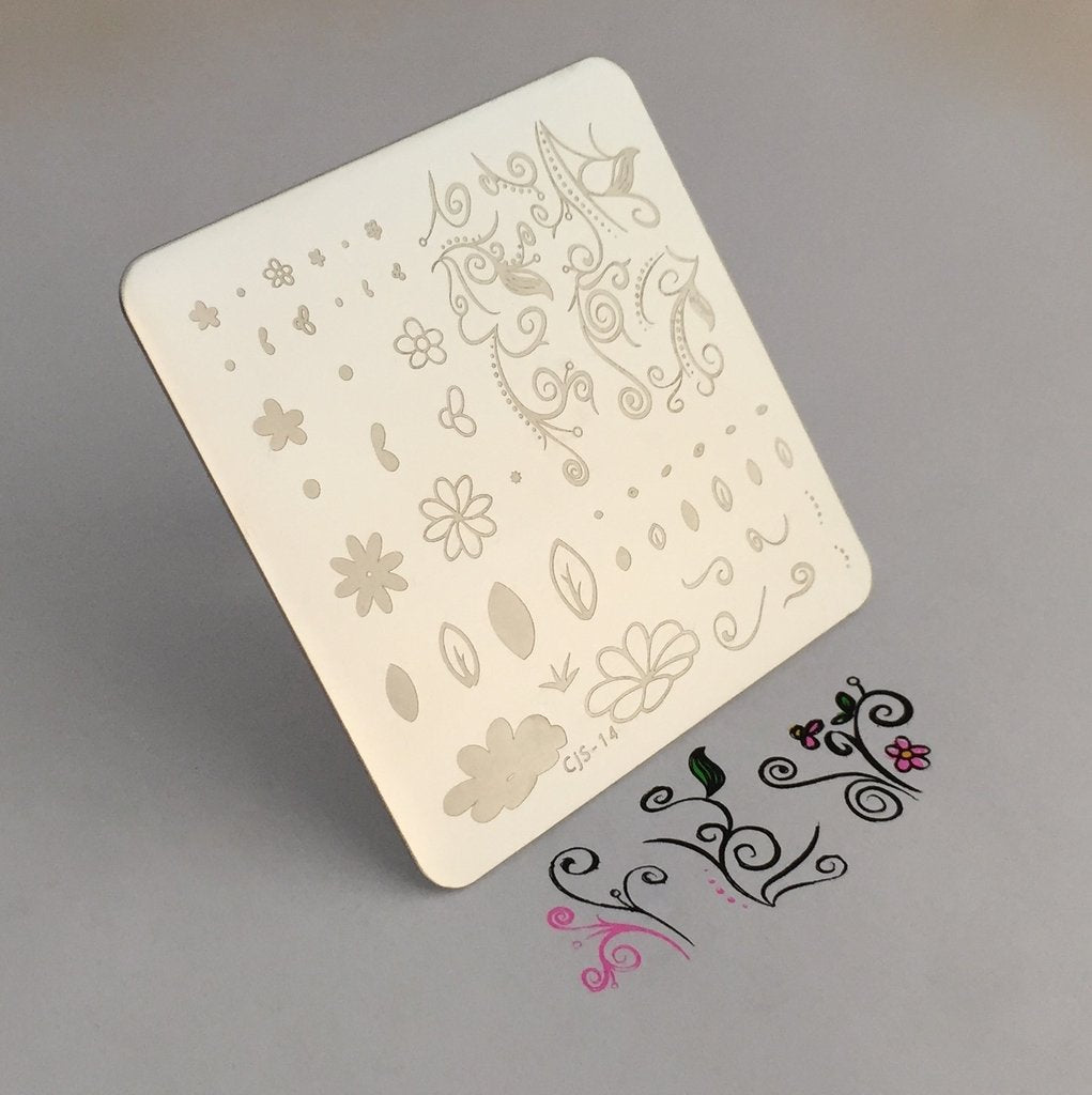 Floral Swirl 2 (CjS-14) - CJS Small Stamping Plate Secondary image