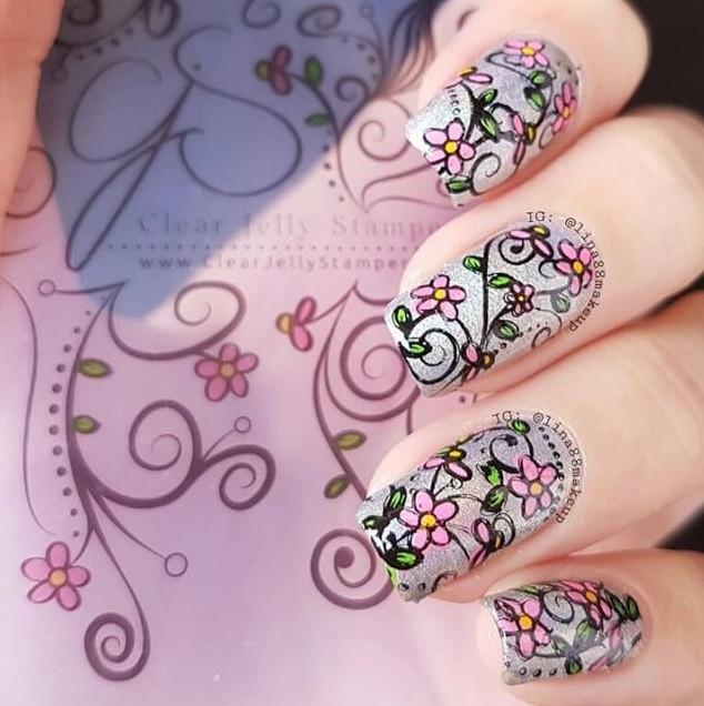 Floral Swirl 1 (CjS-13) - CJS Small Stamping Plate