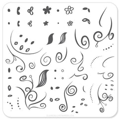 Floral Swirl 1 (CjS-13) - CJS Small Stamping Plate