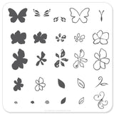 Flower and Butterfly (CjS-01) - CJS Small Stamping Plate