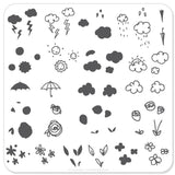 Flower and Sky Doodle (CjS-21) - CJS Small Stamping Plate