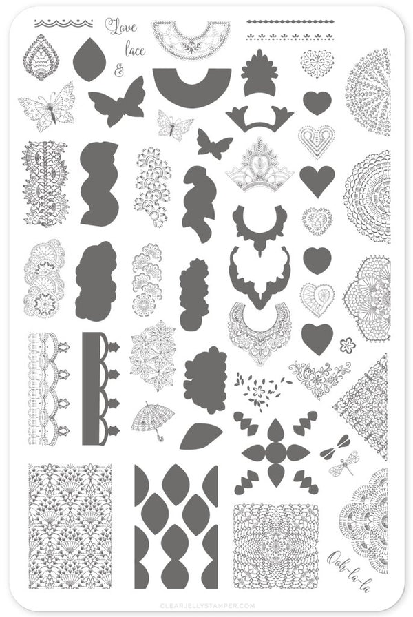 Frill Seeker (CjS V-13) - Clear Jelly Stamping Plate