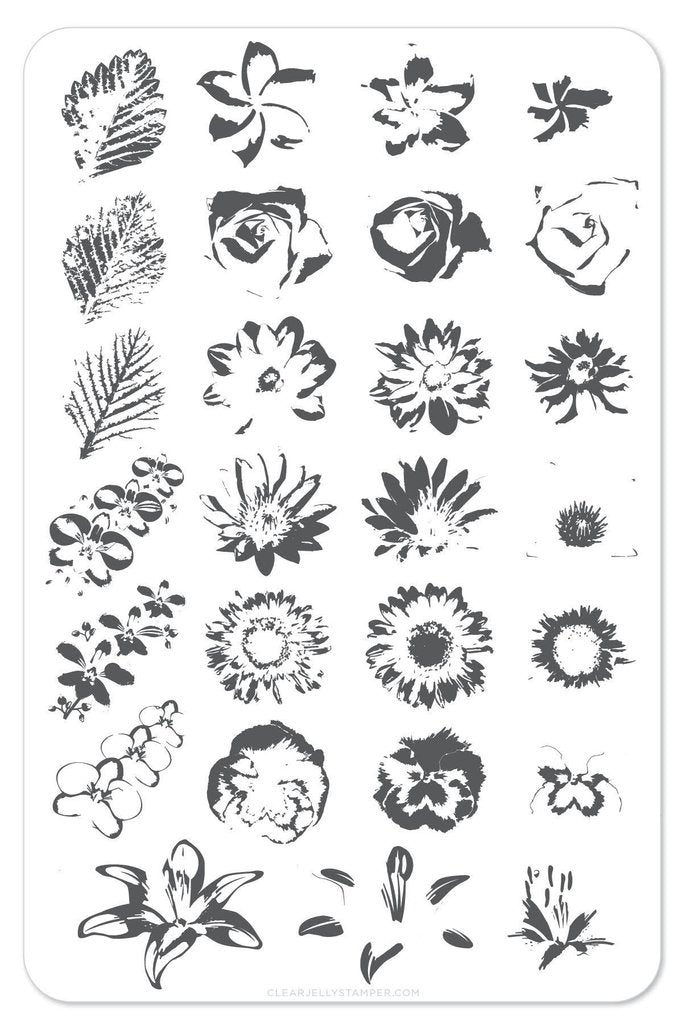 Full On Floral (CjSLC-16) - Clear Jelly Stamping Plate Main image