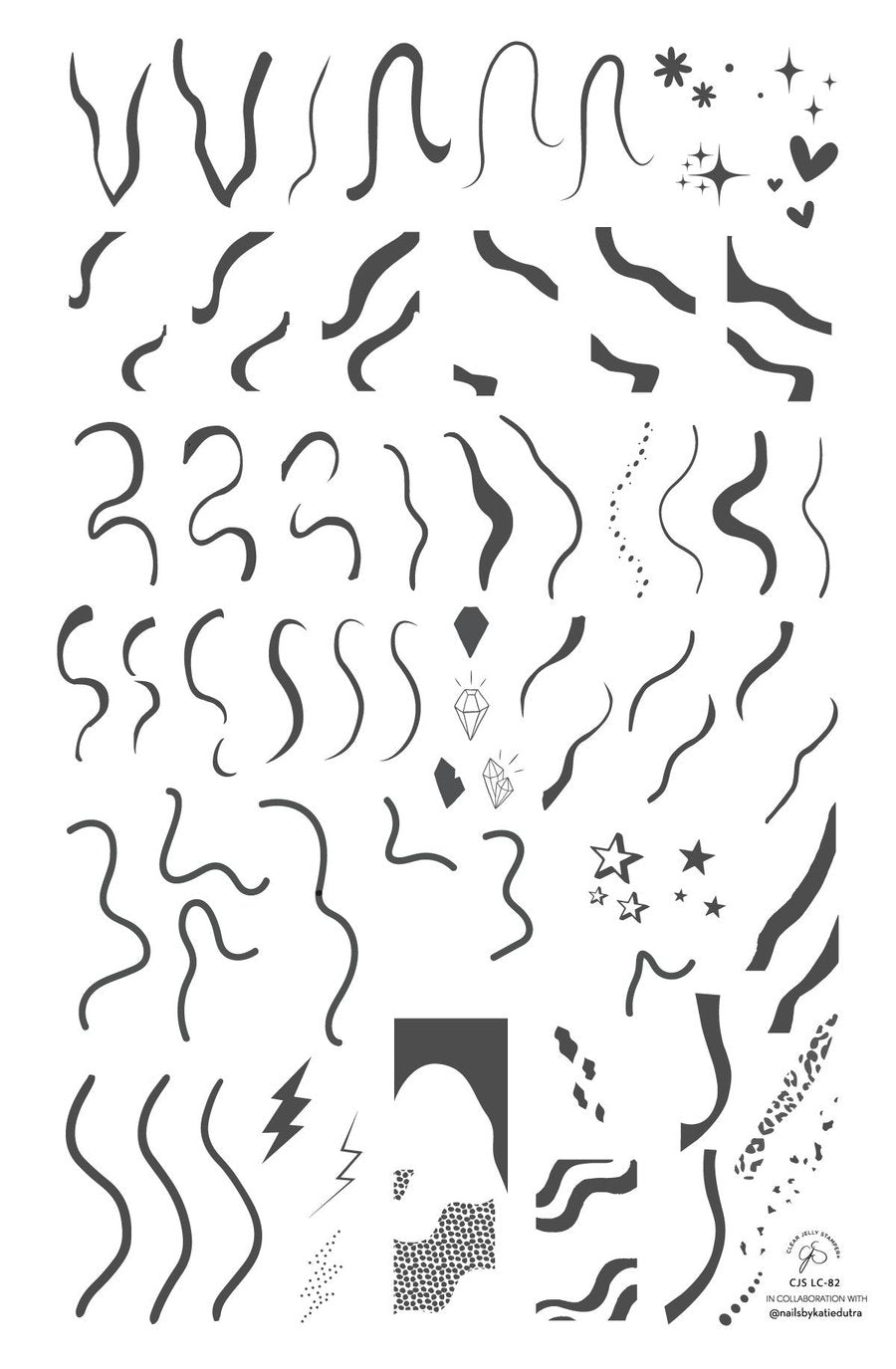 Funky Swirls (CjSLC-82) - Clear Jelly Stamping Plate