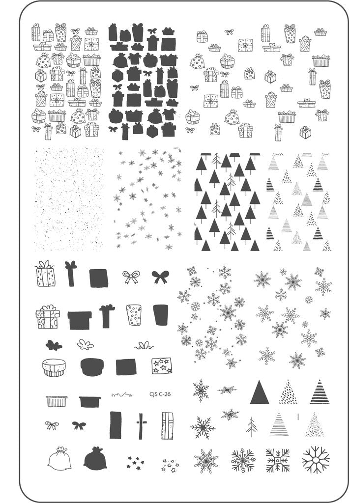 Pretty Paper - Gifted (CjS C-26)  - Clear Jelly Stamping Plate Main image