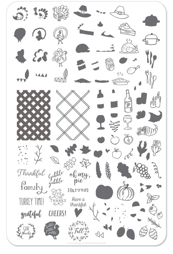 Give Thanks (CjS H-15) - Clear Jelly Stamping Plate Main image