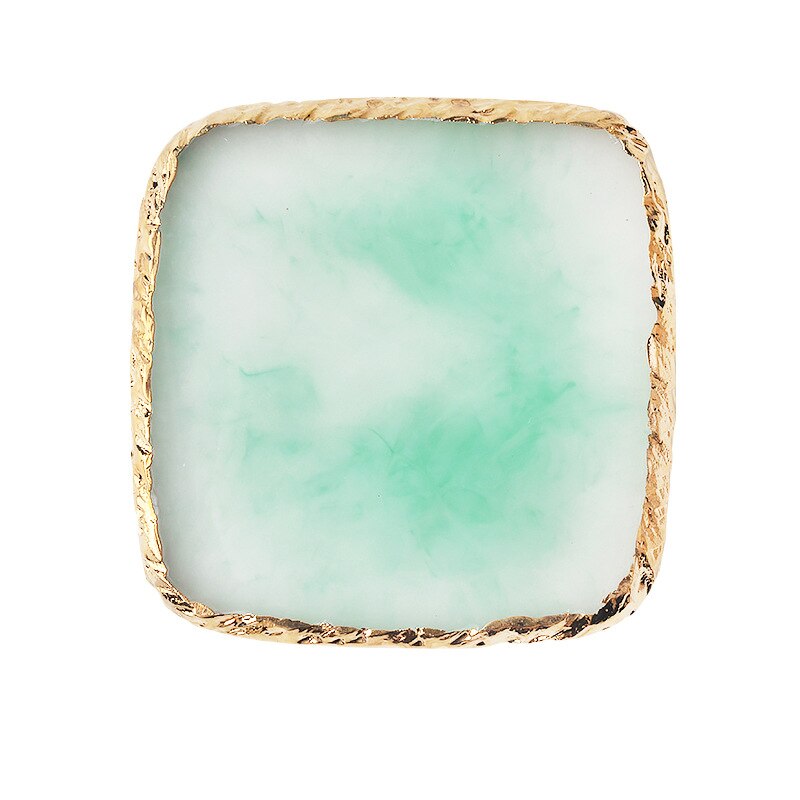 Square Gold Edge Resin Stone Palette - 5 Color Choices