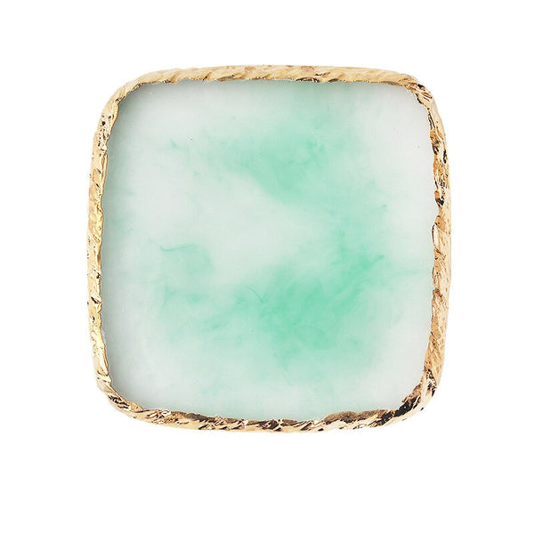 Square Gold Edge Resin Stone Palette - 5 Color Choices