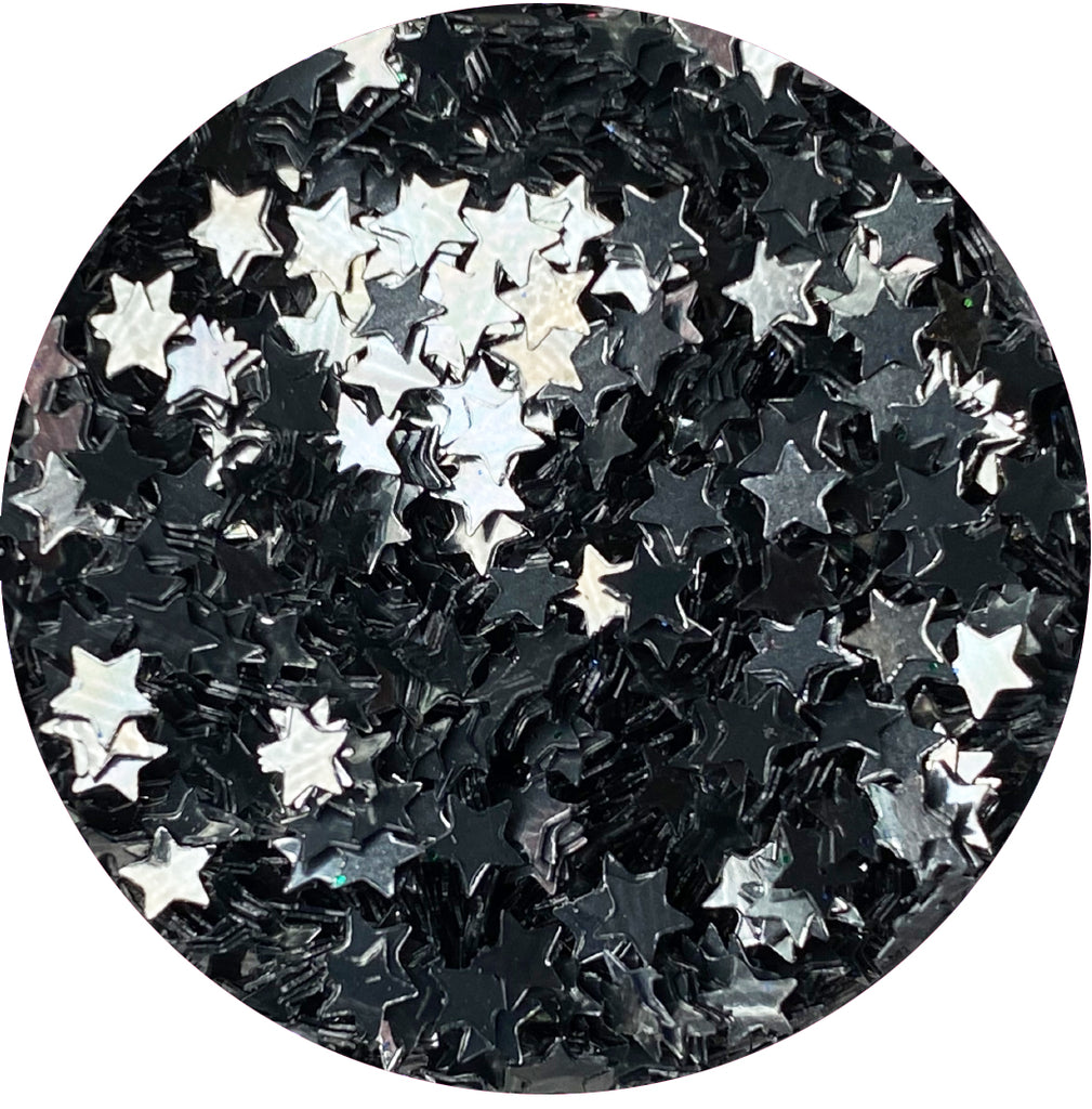 Gunmetal Stars Confetti Glitter