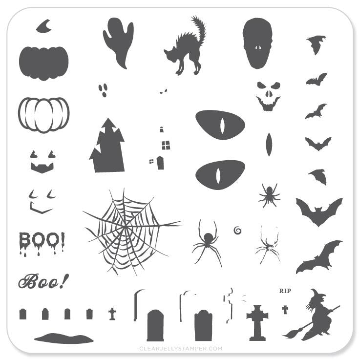 Halloween - Boo! (CjSH-06) - CJS Small Stamping Plate