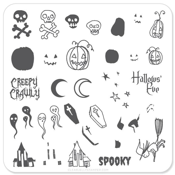 Halloween - Spooky (CjSH-05) - CJS Small Stamping Plate