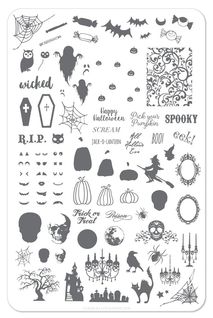 Halloween - Haunted Mansion (CjSH-20) - Clear Jelly Stamping Plate Main image