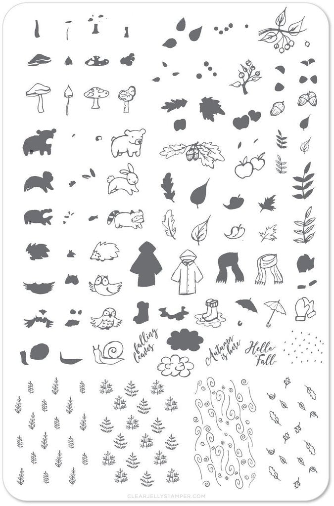 Hello Fall (CjS LC-24) - Clear Jelly Stamping Plate Main image