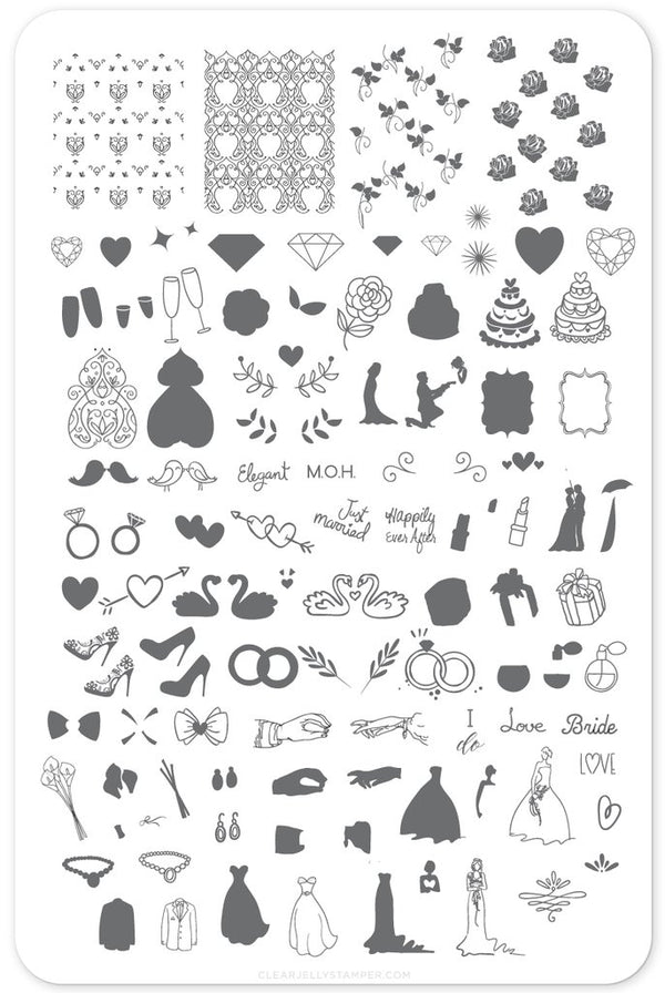 Here Comes the Bride  (CjS-70) - Clear Jelly Stamping Plate