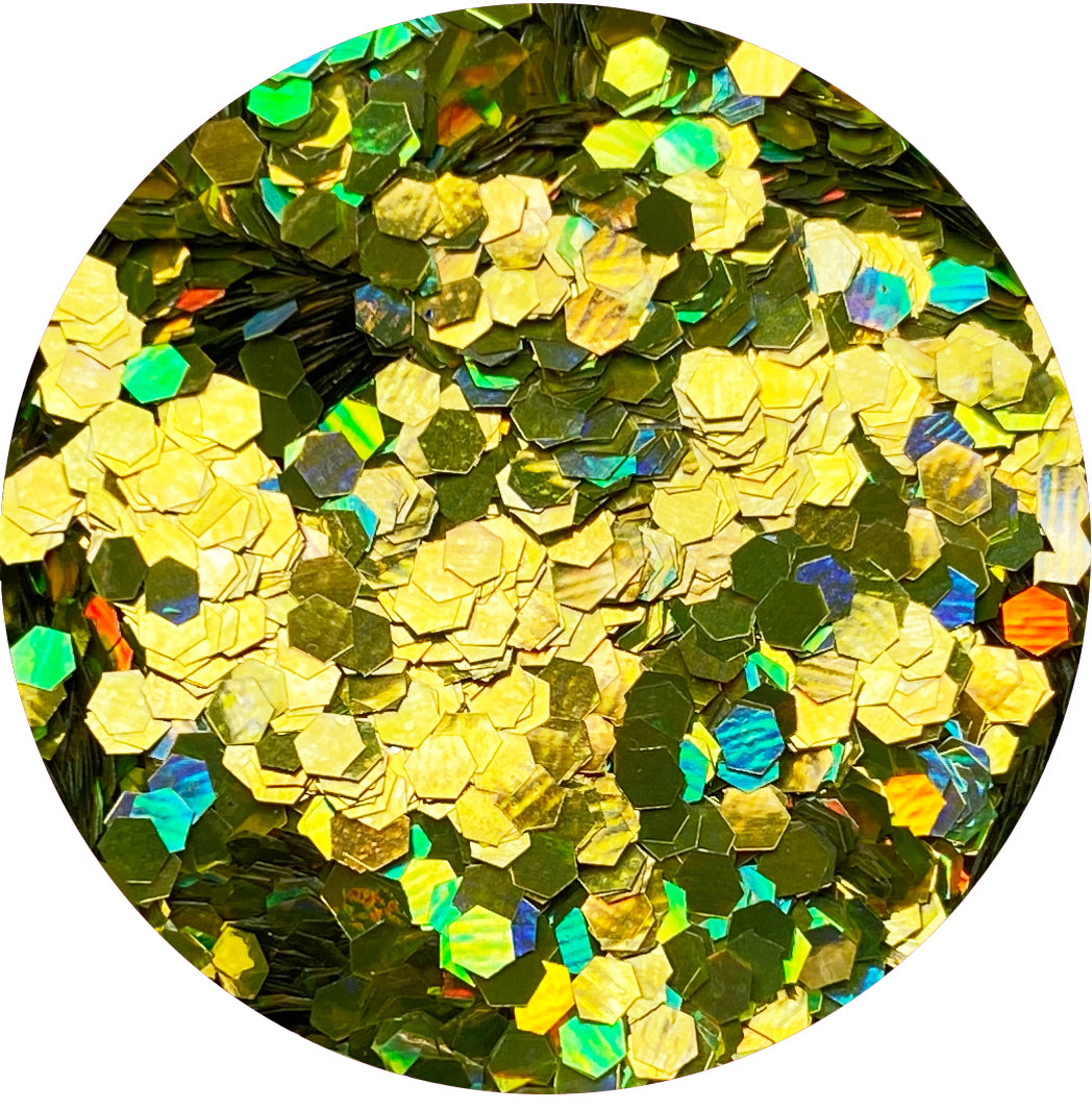 Holo Lime Hex Confetti Glitter Main image