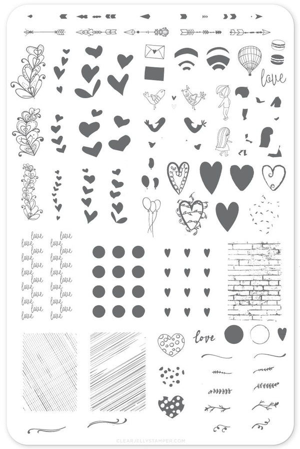 My Secret Crush (CjS V-17) - Clear Jelly Stamping Plate