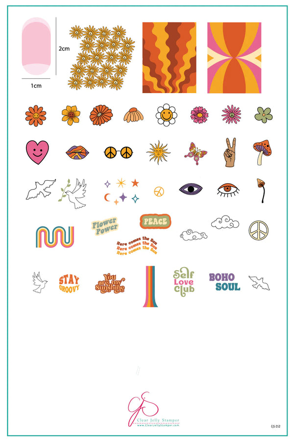Hippie Revival (CjS 252) - Clear Jelly Stamping Plate