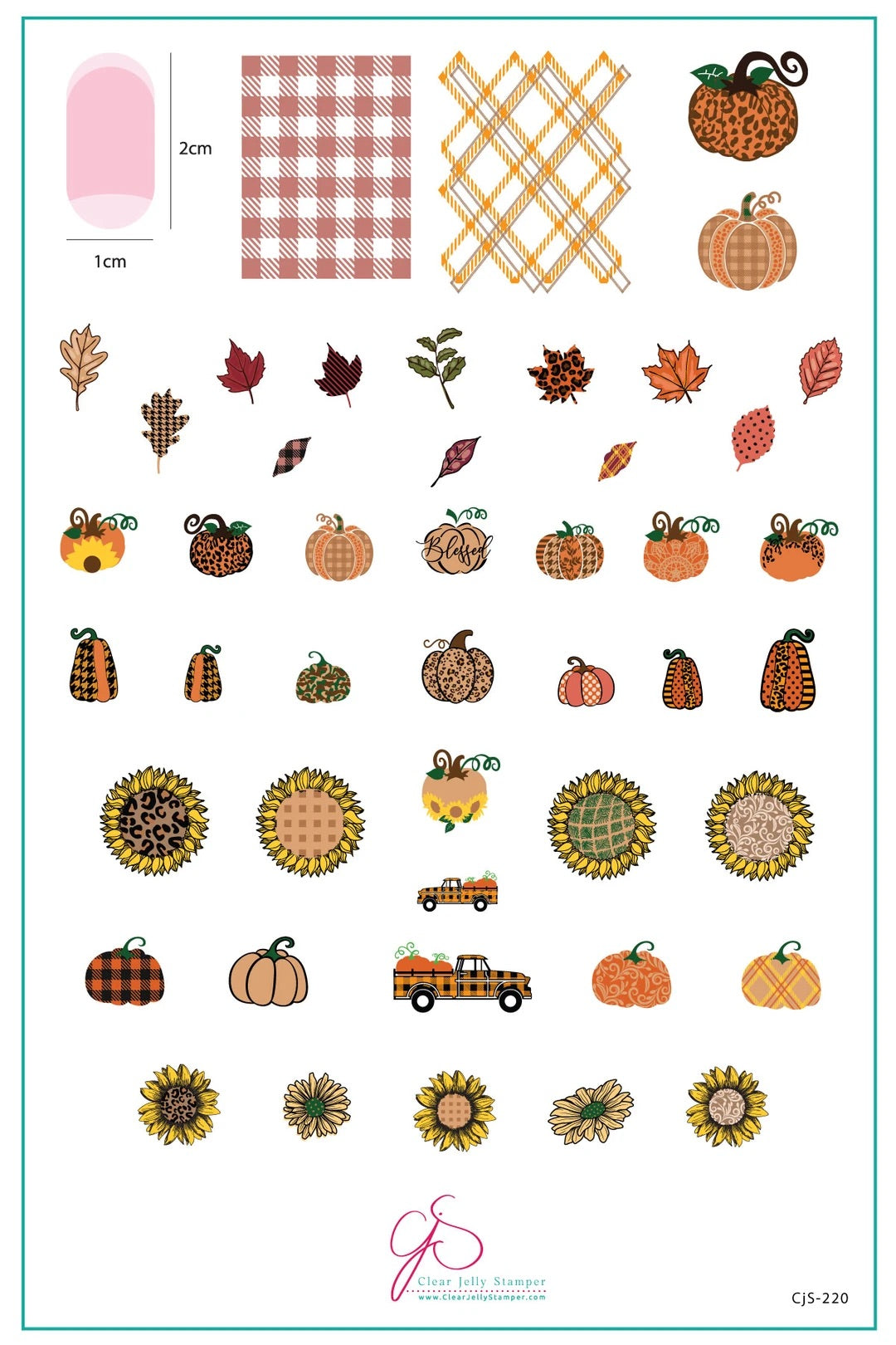 Patterned Pumpkins (CjS-220) - Clear Jelly Stamping Plate Main image