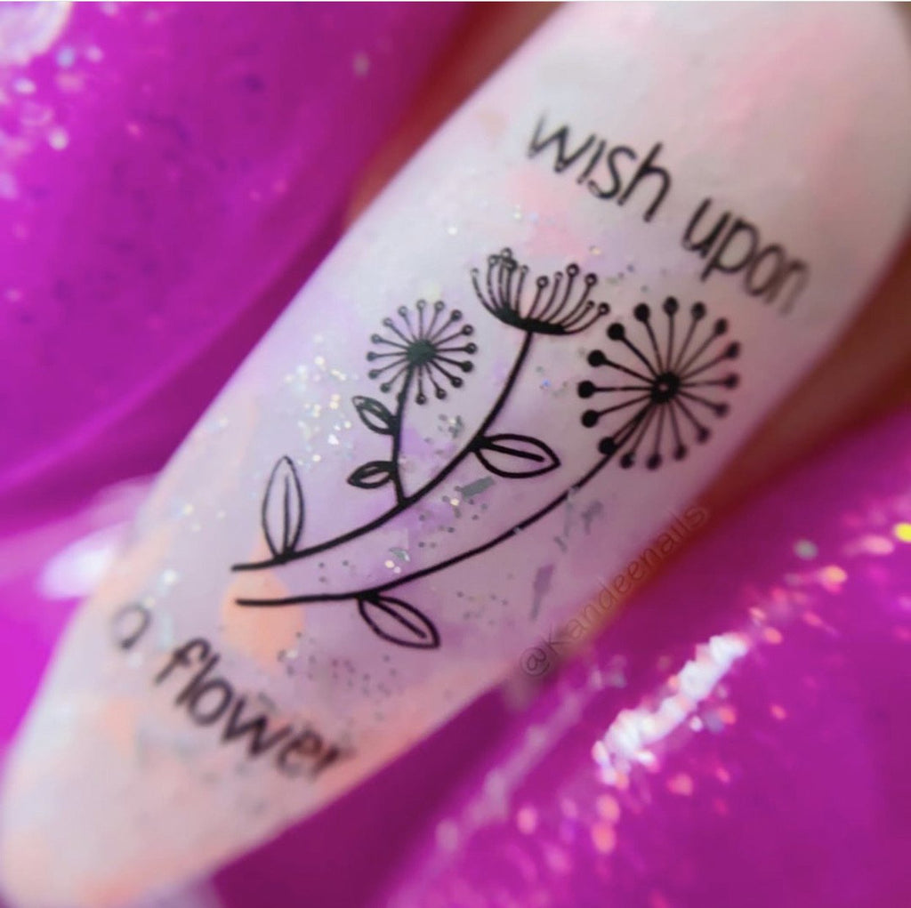 Wish Upon a Flower (CjS-155) - CJS Medium Stamping Plate