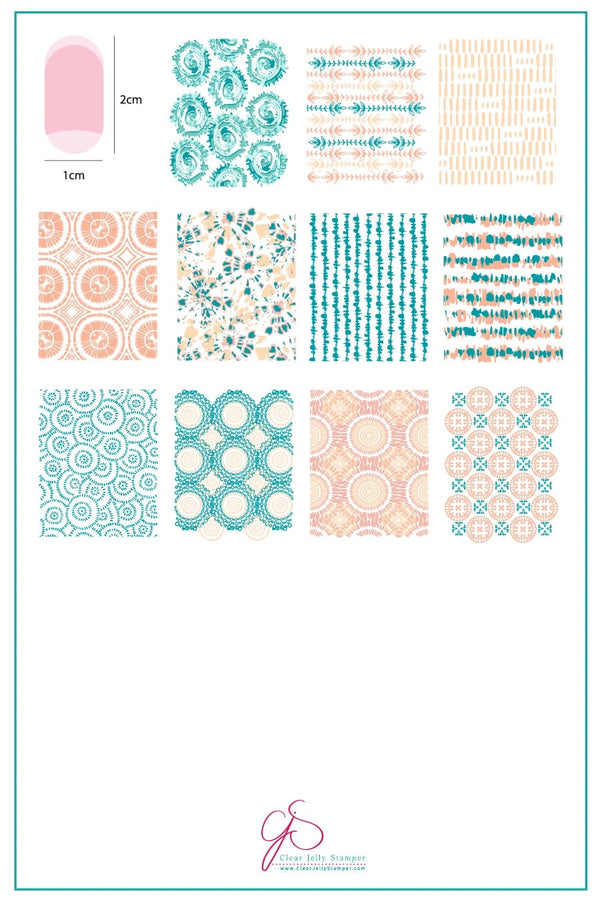 Textiles Series - 1 (CjS-185) - Clear Jelly Stamping Plate