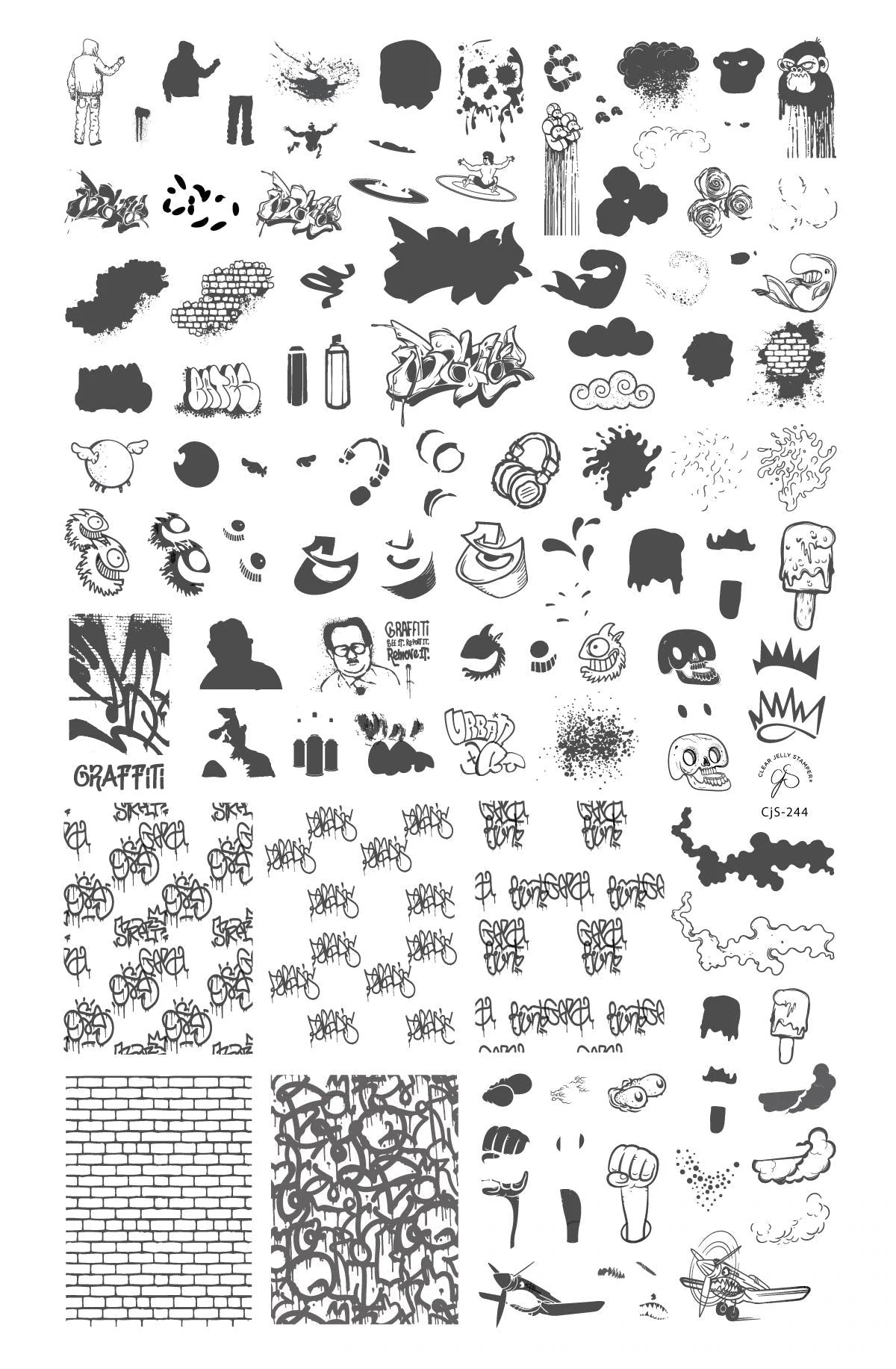 Graffiti (CjS-244) - Clear Jelly Stamping Plate Secondary image