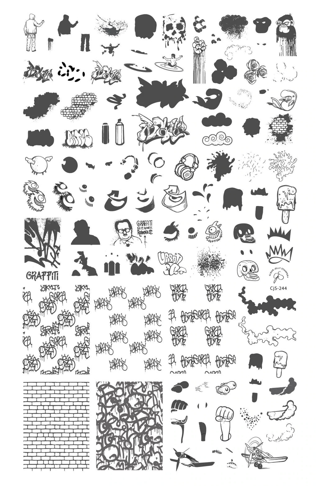 Graffiti (CjS-244) - Clear Jelly Stamping Plate