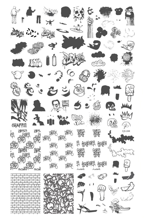 Graffiti (CjS-244) - Clear Jelly Stamping Plate