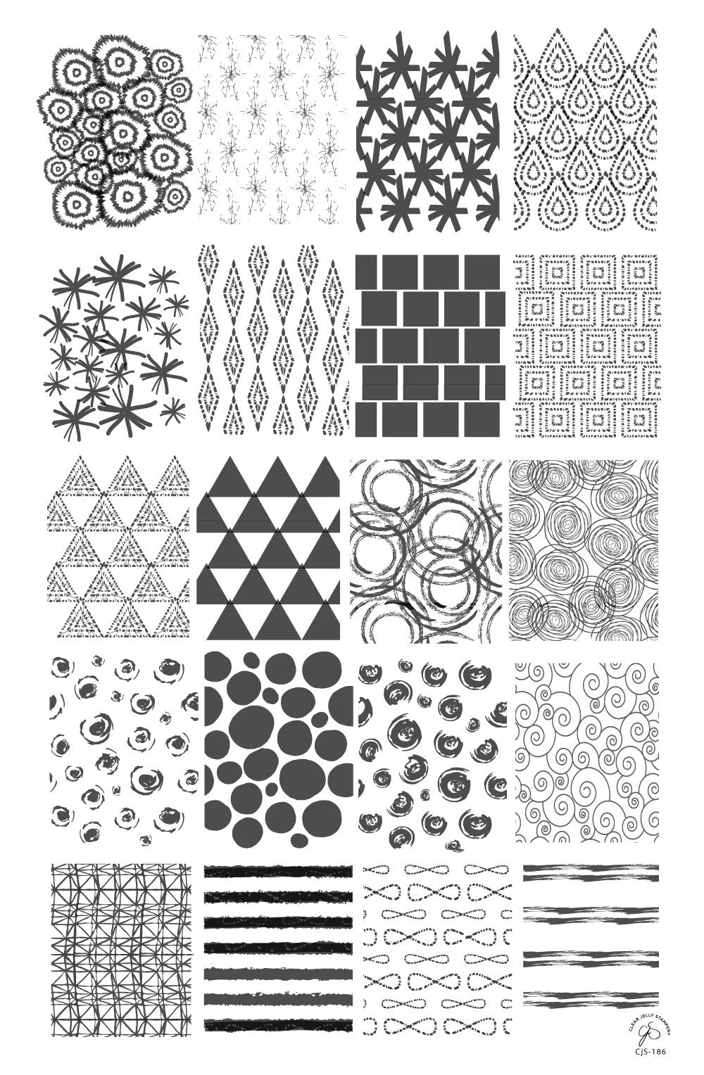 Textiles Series - 2 (CjS-186) - Clear Jelly Stamping Plate