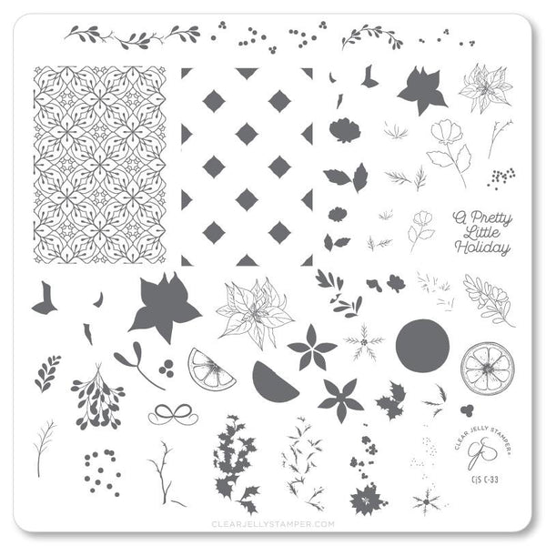 A Pretty Little Holiday (CjS C-33) - CJS Medium Stamping Plate