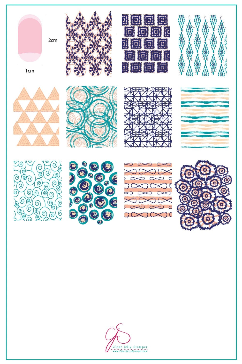 Textiles Series - 2 (CjS-186) - Clear Jelly Stamping Plate Main image