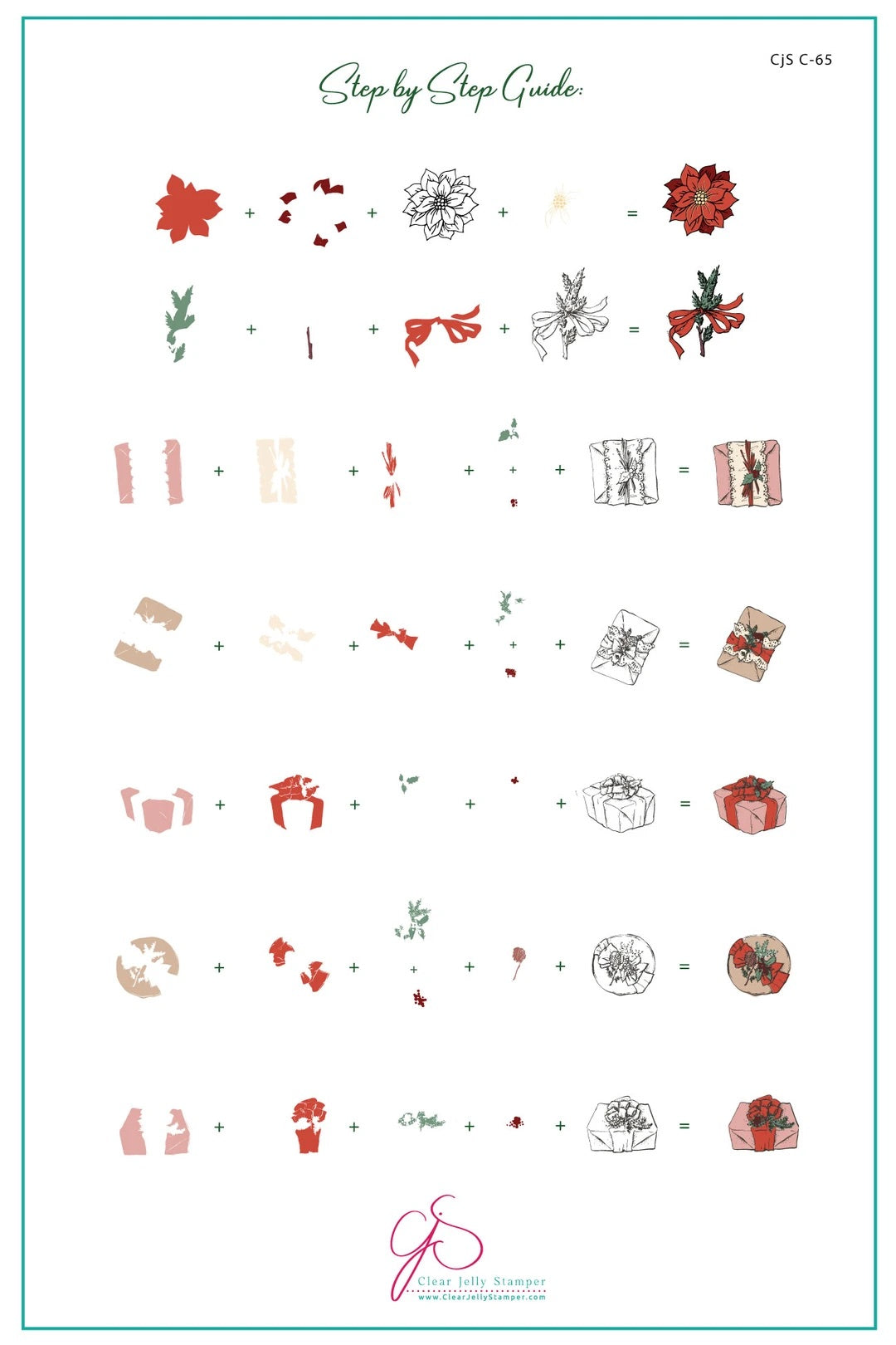 Christmas Gifts & Greens (CjSC-65) Steel Nail Art Stamping Plate - Clear Jelly Stamper Secondary image