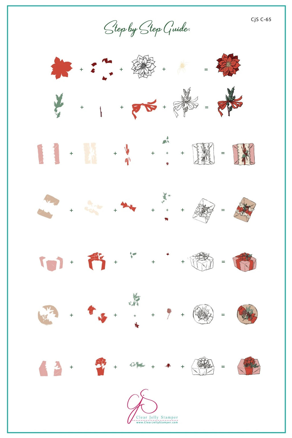 Christmas Gifts & Greens (CjSC-65) Steel Nail Art Stamping Plate - Clear Jelly Stamper