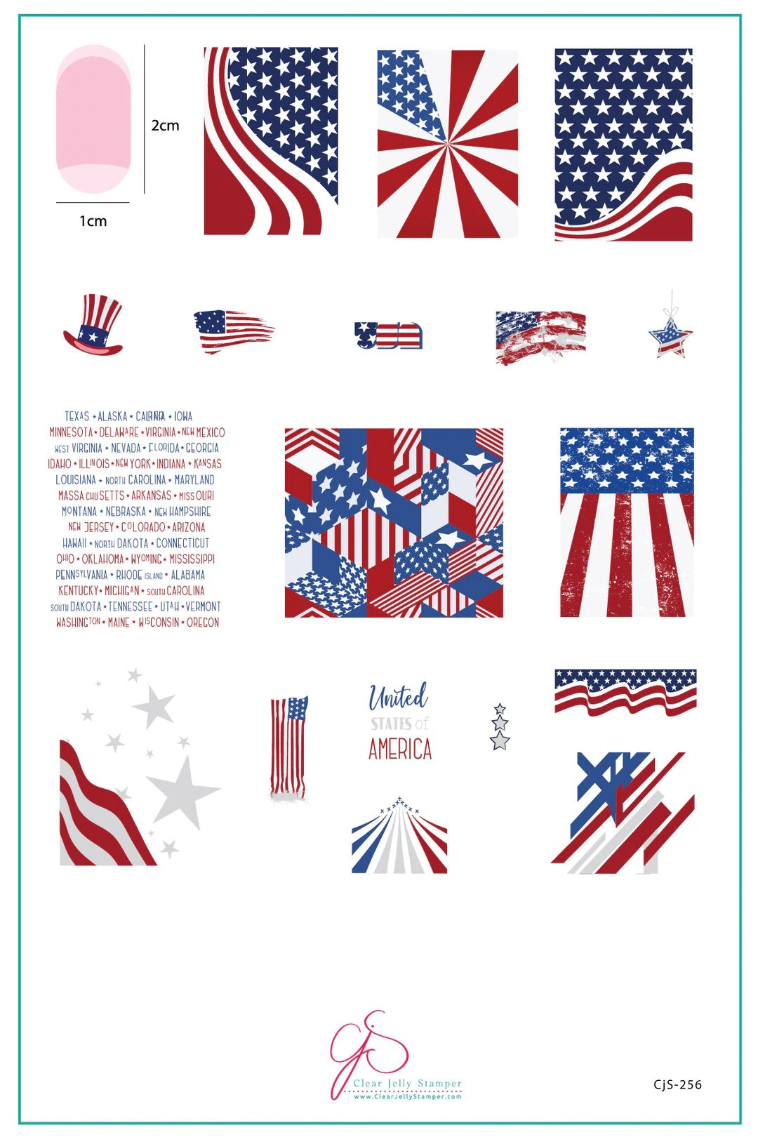 United States of America (CjS-256) - Clear Jelly Stamping Plate Main image