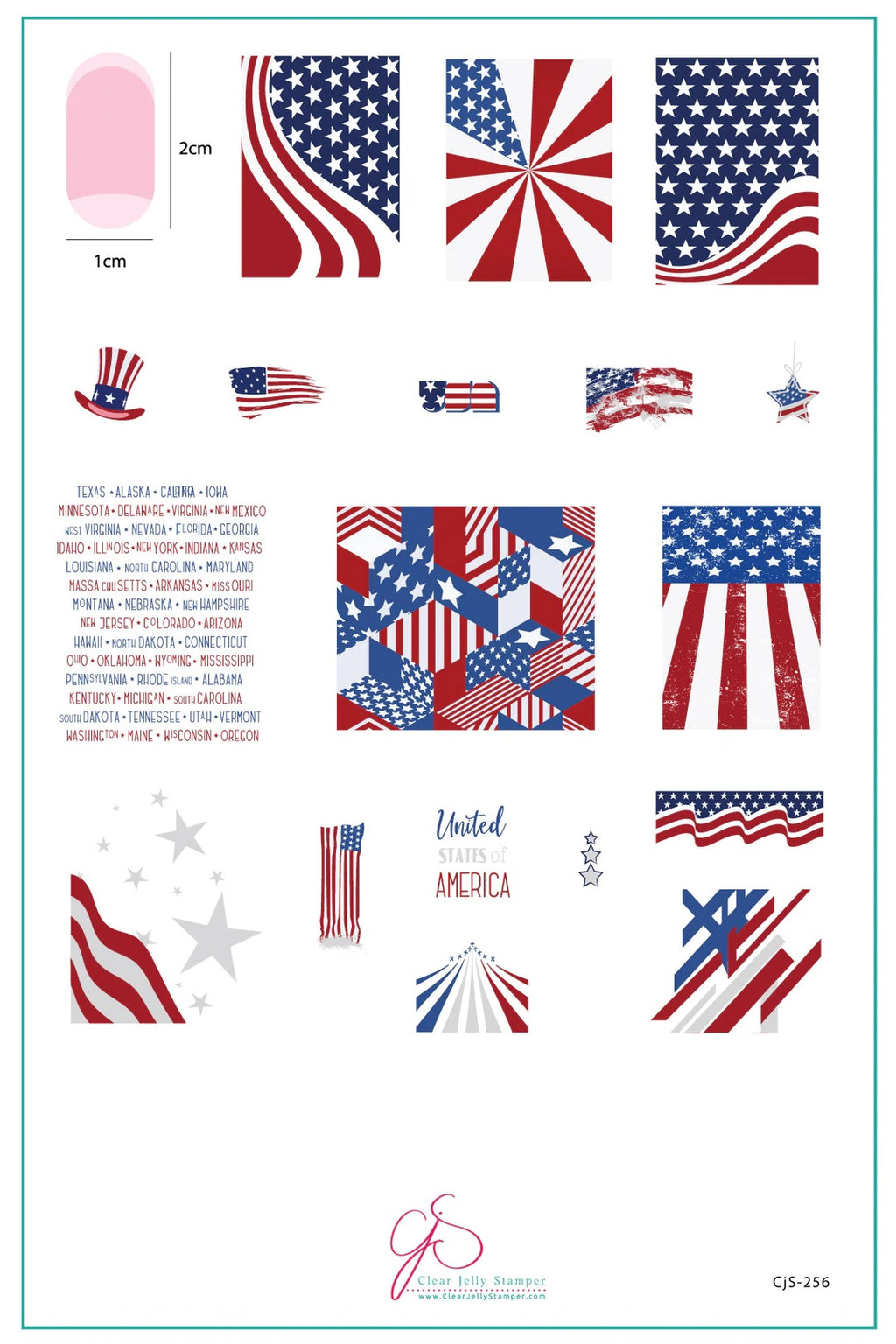 United States of America (CjS-256) - Clear Jelly Stamping Plate