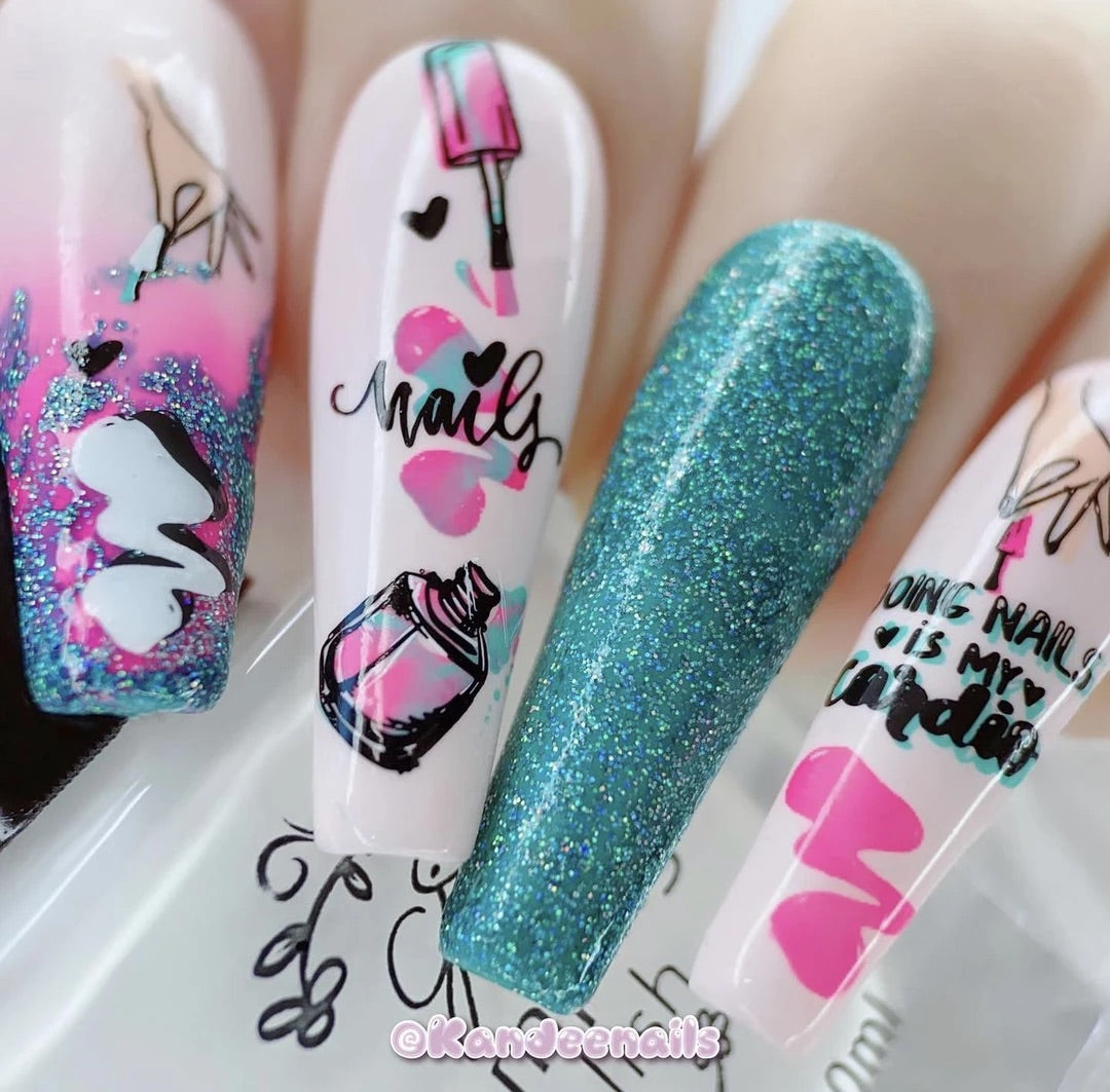 But First, NAILS (CjS-192)  - Medium Clear Jelly Stamping Plate Secondary image