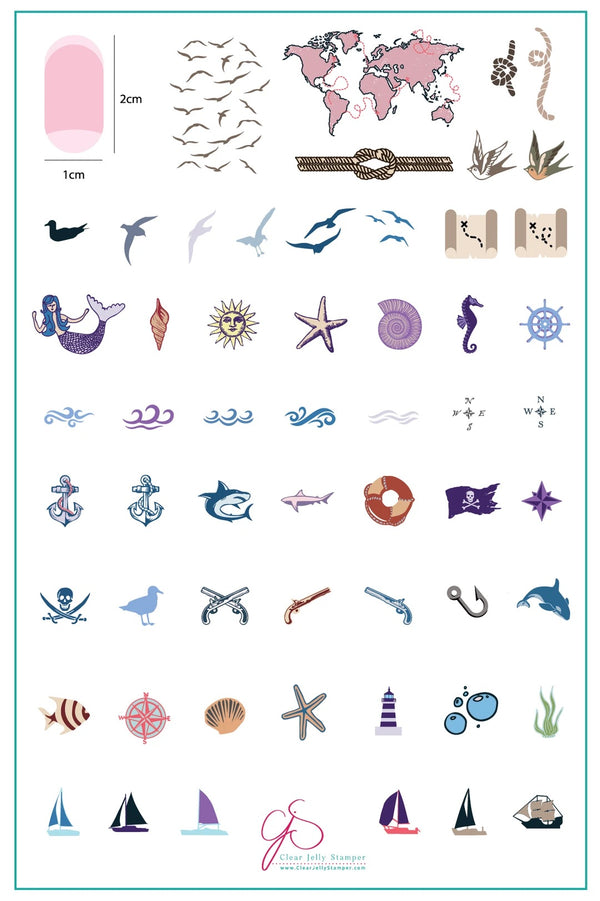Treasures of the Sea (CjSLC-11) - Clear Jelly Stamping Plate